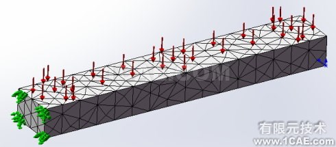 Solidowrks <wbr>Simulation懸臂梁受分布力系的變形分析