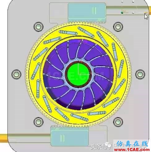 齒輪帶著十五個(gè)行位彎抽芯，這圖高清版ug培訓(xùn)課程圖片11