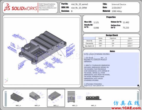 3D PDF樣本：國(guó)家標(biāo)準(zhǔn)與技術(shù)研究所（NIST）測(cè)試裝配體solidworks simulation培訓(xùn)教程圖片11