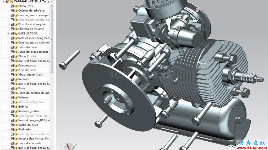 【發(fā)動(dòng)機(jī)電機(jī)】2沖程洋馬KT-30發(fā)動(dòng)機(jī)3D模型 UG(NX)設(shè)計(jì)下載ug設(shè)計(jì)教程圖片4