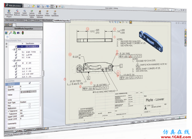 SOLIDWORKS INSPECTION自動(dòng)創(chuàng)建檢查工程圖和報(bào)告solidworks simulation學(xué)習(xí)資料圖片2