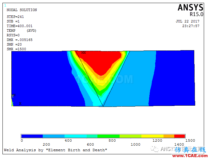 ANSYS生死單元之焊接過(guò)程模擬ansys結(jié)果圖片5