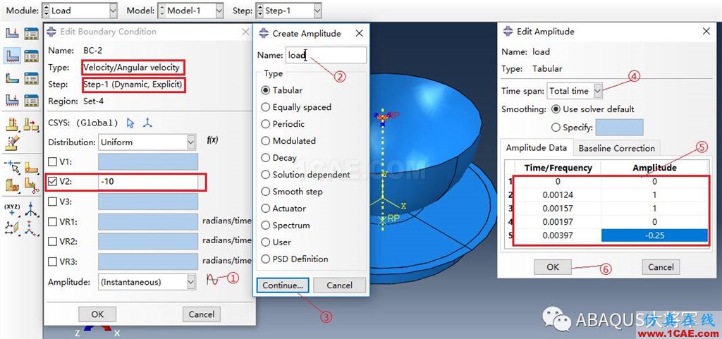 ABAQUS案例的Abaqus/CAE再現(xiàn)——半球形沖頭沖壓薄板abaqus有限元分析案例圖片26