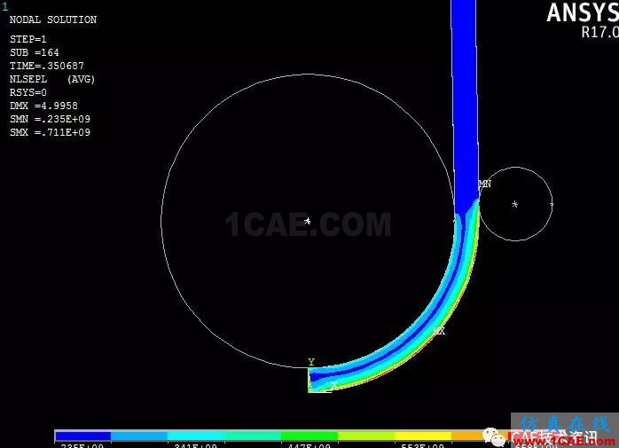 Ansys金屬塑性成型模擬-彎曲ansys結(jié)果圖片10