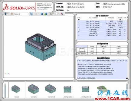 3D PDF樣本：國(guó)家標(biāo)準(zhǔn)與技術(shù)研究所（NIST）測(cè)試裝配體solidworks simulation學(xué)習(xí)資料圖片6