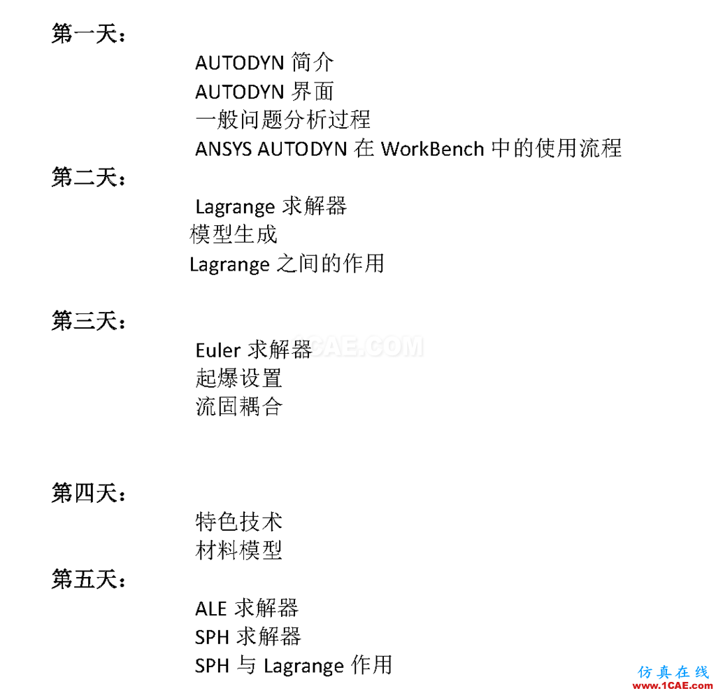 ANSYS AUTODYN官方教材，5天基礎(chǔ)培訓(xùn)，實(shí)例詳講，共享優(yōu)質(zhì)學(xué)習(xí)資源ansys培訓(xùn)的效果圖片2