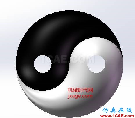 SolidWorks如何通過掃描創(chuàng)建太極圖？solidworks仿真分析圖片15