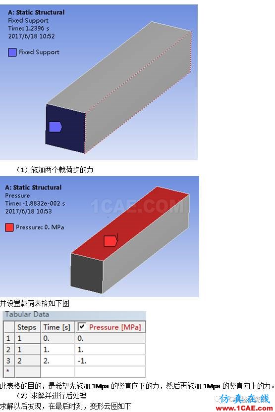 如何在ANSYS WORKBENCH中進(jìn)行多載荷步的靜力分析？ansys workbanch圖片3