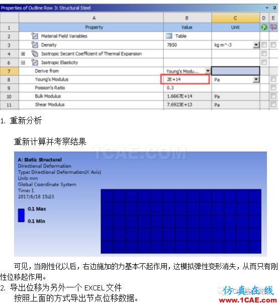 如何在ANSYS WORKBENCH中區(qū)分剛性位移與變形位移？ansys workbanch圖片5